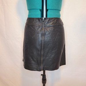 Black Faux Leather Skirt